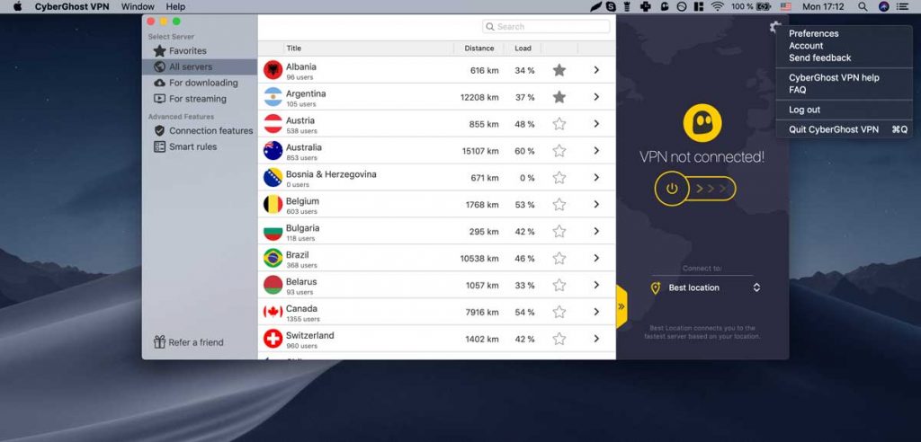 Cyber VPN para Mac Cyber VPN para Mac